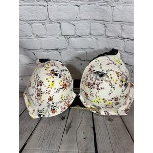 Torrid 44C Skulls Roses Push Up Plunge Bra New!! Curve